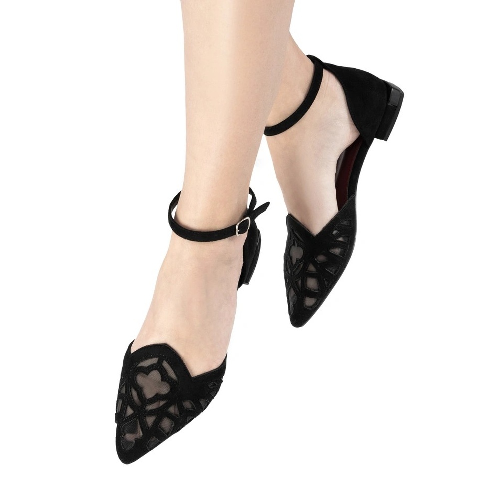 Restyle - Sanguira D'orsay Ballerina - Schwarz/Bordeauxrot